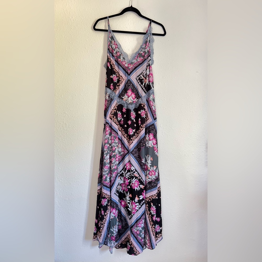 Free People Stevie Printed Maxi Slip Dress Size XS
